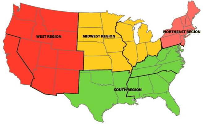 General Mills convenience store Planogram map for different regions to find the best shapes and sizes for each snacking category