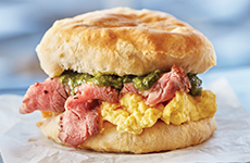 Chimichurri Steak & Egg Biscuit Sandwich